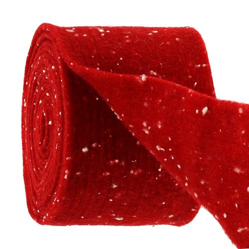 Floristik24 Felt ribbon red with dots 15cm 5m
