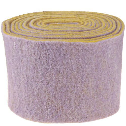 Product Felt ribbon, pot ribbon, wool ribbon two-tone mustard yellow, violet 15cm 5m
