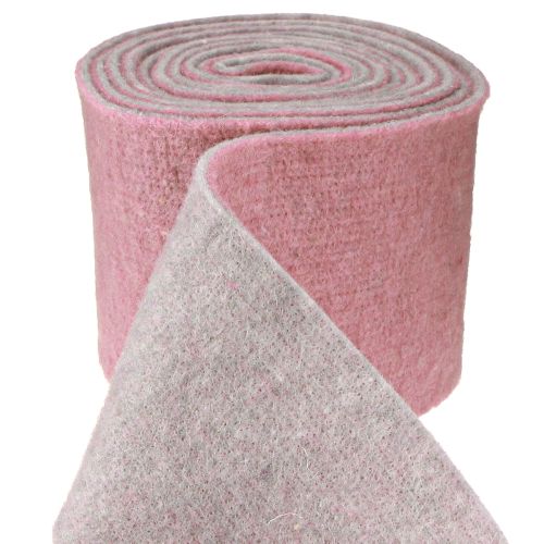 Floristik24 Felt ribbon, pot ribbon two-tone old pink/grey 15cm 5m