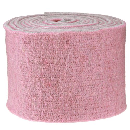 Product Felt ribbon, pot ribbon two-tone old pink/grey 15cm 5m