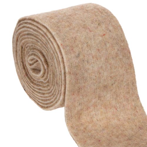 Wool felt felt ribbon, two-tone, sold by the meter for creative projects, brown/white, 15cm x 5m buy online | Floristik24.ie