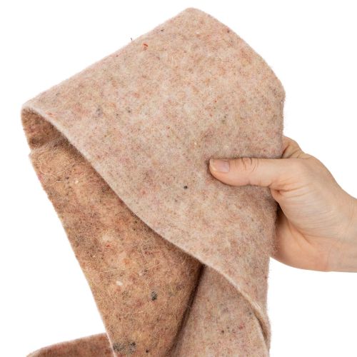 Wool felt felt ribbon, two-tone, sold by the meter for creative projects, brown/white, 15cm x 5m | Floristik24.ie