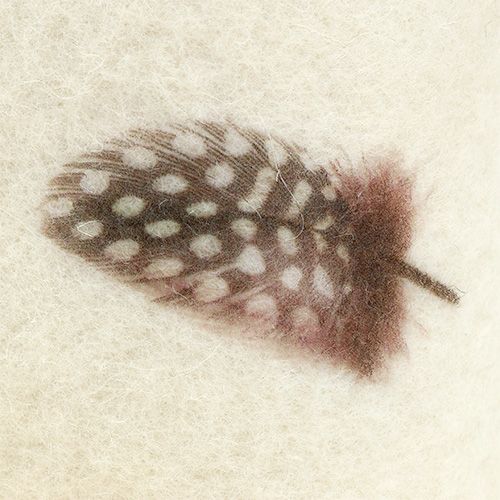 Floristik24 Felt ribbon cream with pattern feather 15cm 2m