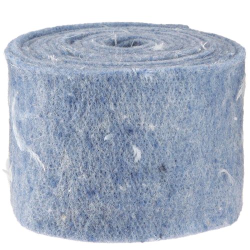 Floristik24 Felt ribbon wool ribbon decorative fabric blue feathers wool felt 15cm 5m