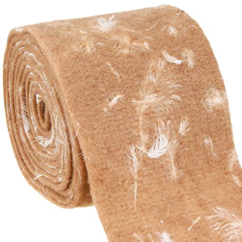 Felt ribbon wool ribbon decorative fabric brown feathers wool felt 15cm 5m