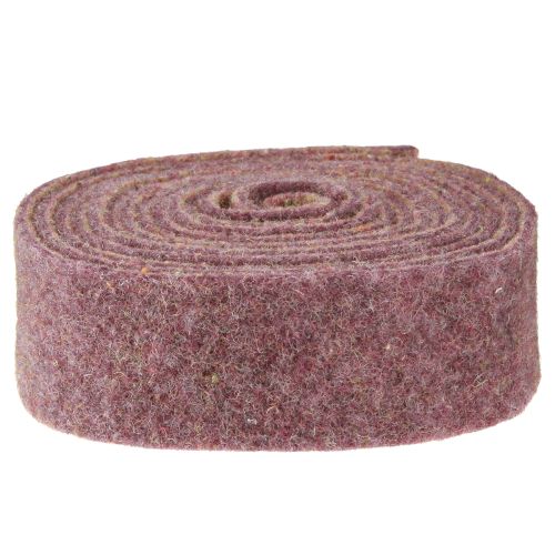 Product Felt ribbon wool ribbon decorative fabric wine red beige 7.5cm 5m