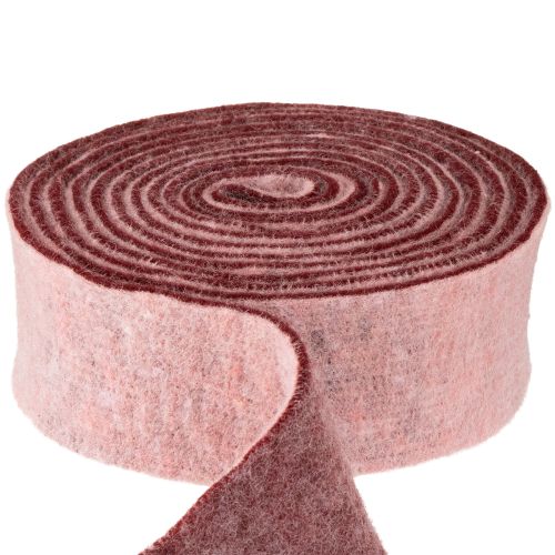 Felt ribbon two-tone pot ribbon wool felt ribbon pink red 7.5cm 5m