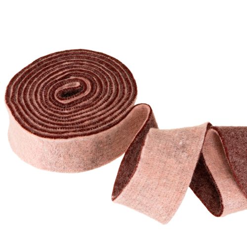Product Felt ribbon two-tone pot ribbon wool felt ribbon pink red 7.5cm 5m