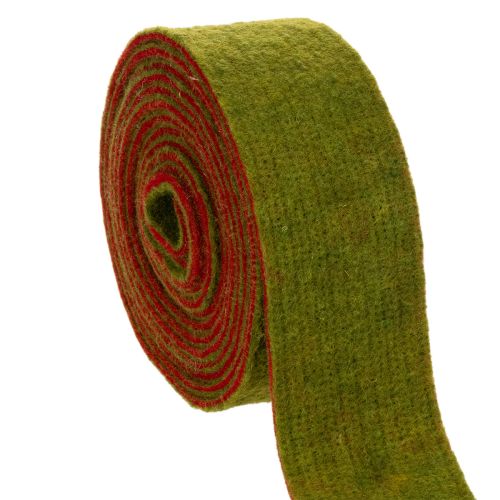Felt tape, two-tone pot holder tape, 100% wool, red/green, 7.5cm wide, 5m long buy online | Floristik24.ie