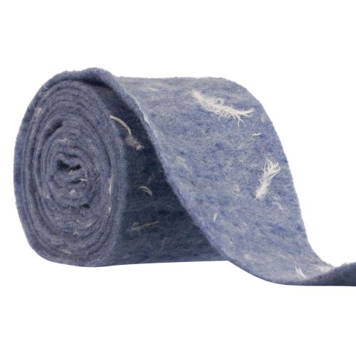 Floristik24 Felt ribbon wool ribbon decorative fabric blue feathers wool felt 15cm 5m