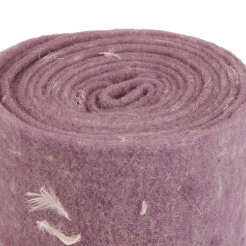 Floristik24 Felt ribbon wool ribbon decorative fabric purple feathers wool felt 15cm 5m