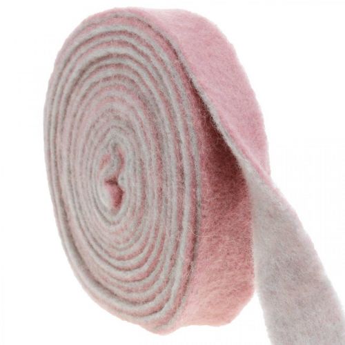 Pot hinge, deco tape wool felt dusky pink / gray W4.5cm L5m