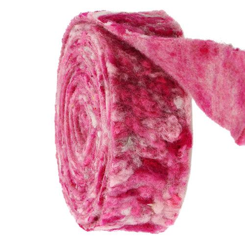 Floristik24 Felt ribbon Happy pink 7.5cm 5m
