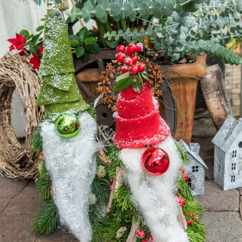 Floristik24 Felt ribbon red with dots, deco ribbon, pot ribbon, wool felt rust red, white 15cm 5m