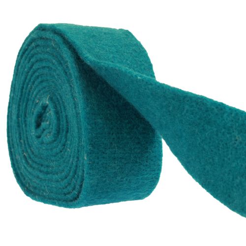 Felt ribbon wool ribbon felt roll turquoise blue green 7.5cm 5m