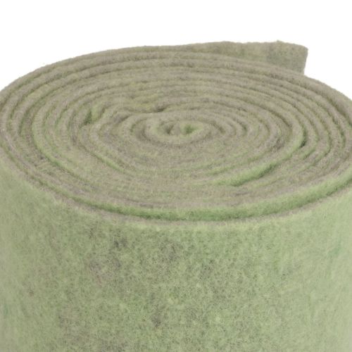 Floristik24 Felt ribbon wool ribbon gray green fluffy decorative ribbon 14cm 5m