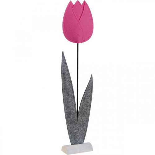 Felt flower felt deco flower tulip pink H68cm