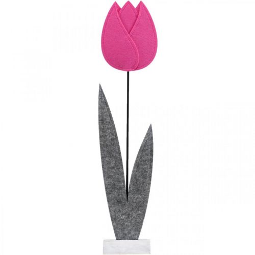 Floristik24 Felt flower felt deco flower tulip pink table decoration H68cm