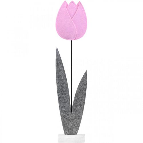 Floristik24 Felt flower felt deco flower tulip pink table decoration H68cm