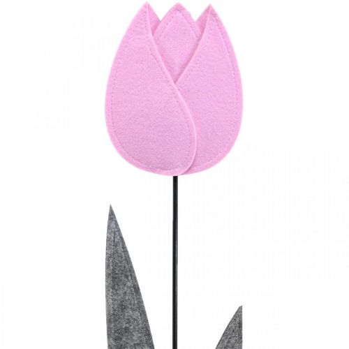 Felt flower felt deco flower tulip pink table decoration H68cm
