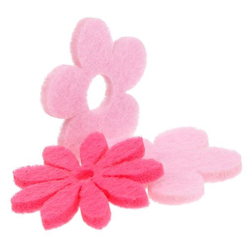 Floristik24 Felt flower pink, pink 3.5cm 96p