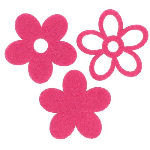 Floristik24 Felt flower to sprinkle Pink as a decoration set Ø4cm 72pcs