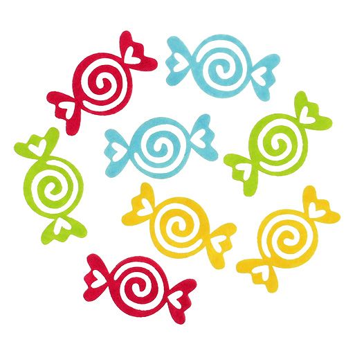Floristik24 Felt candy candy assorted colors 5.5cm 100p