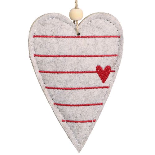Product Felt hearts Christmas tree decorations beige hearts 8.5×12cm 6 pcs