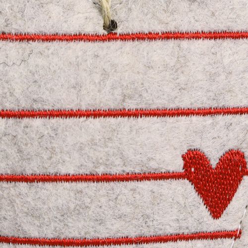 Product Felt hearts Christmas tree decorations beige hearts 8.5×12cm 6 pcs