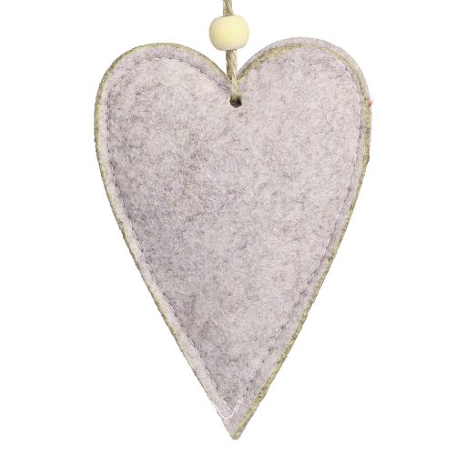 Product Felt hearts Christmas tree decorations beige hearts 8.5×12cm 6 pcs