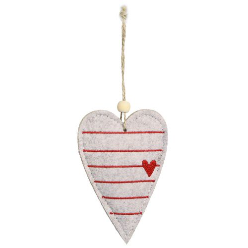 Product Felt hearts Christmas tree decorations beige hearts 8.5×12cm 6 pcs