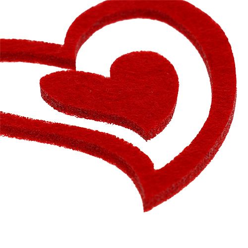 Floristik24 Felt hearts mix 3cm - 7.5cm red 72 pcs