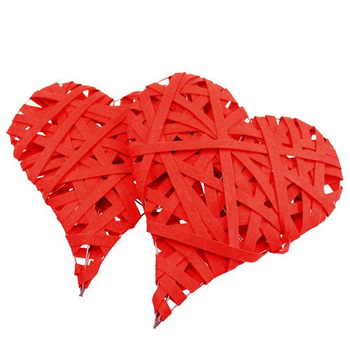 Felt hearts to hang red 26cm 2pcs