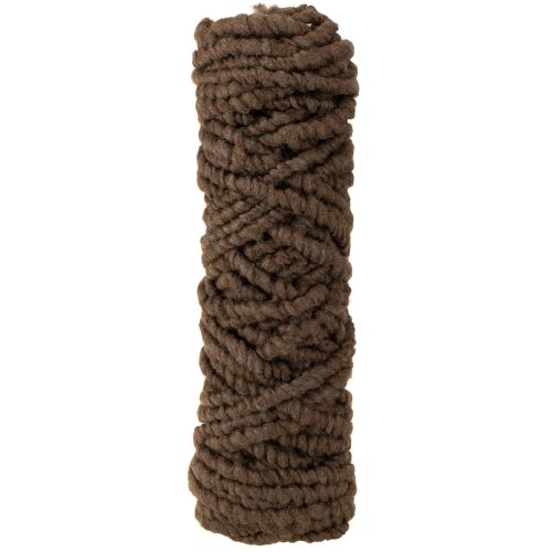 Brown wool cord, 25m decorative ribbon for floristry and crafts