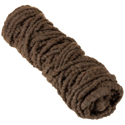 Product Brown wool cord, 25m decorative ribbon for floristry and crafts