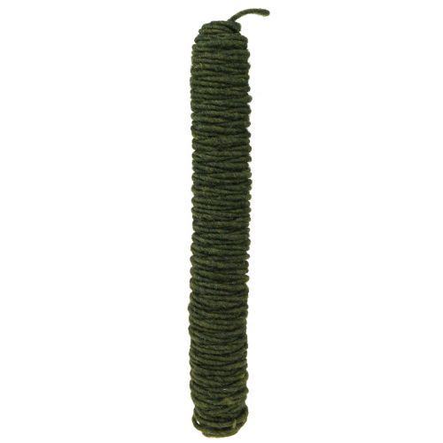Felt cord vintage cord for crafting wick thread green 55m