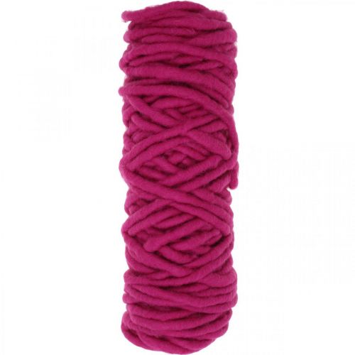 Felt cord wire wool cord pink 20m