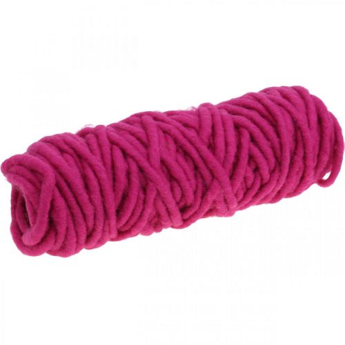 Floristik24 Felt cord wire wool cord pink 20m