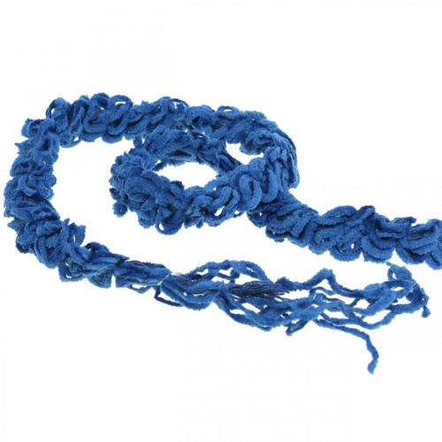 Felt cord fleece Mirabell ringed blue 35m
