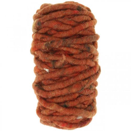 Floristik24 Felt cord fleece cord brown, red sheep wool wire 20m