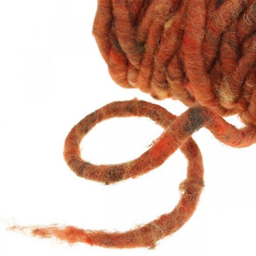Product Felt cord fleece cord brown, red sheep wool wire 20m
