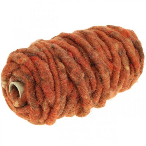 Floristik24 Felt cord fleece cord brown, red sheep wool wire 20m