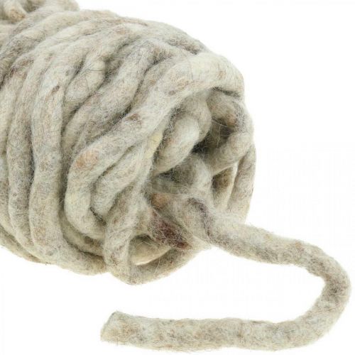 Floristik24 Felt cord Velcro Mirabell 25m beige/brown