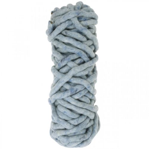 Felt cord fleece Mirabell 25m blue/grey