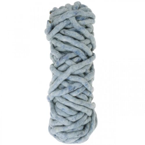 Floristik24 Felt cord fleece Mirabell 25m blue/grey