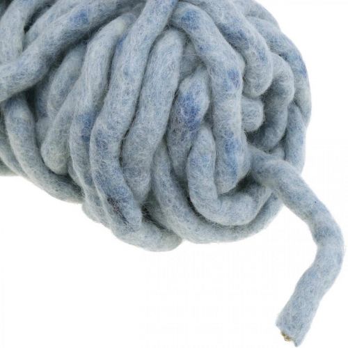 Floristik24 Felt cord fleece Mirabell 25m blue/grey
