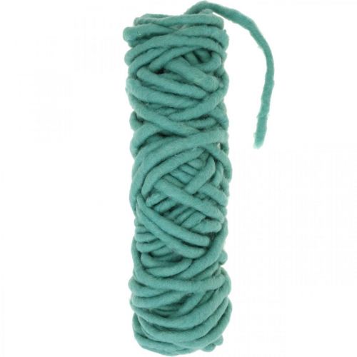 Floristik24 Felt cord wool cord with wire green waterproof 20m
