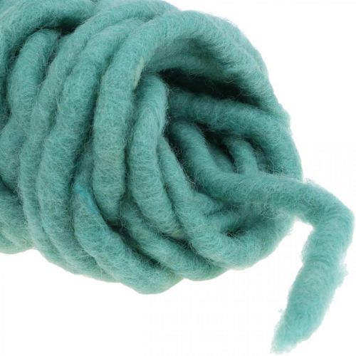 Floristik24 Felt cord wool cord with wire green waterproof 20m