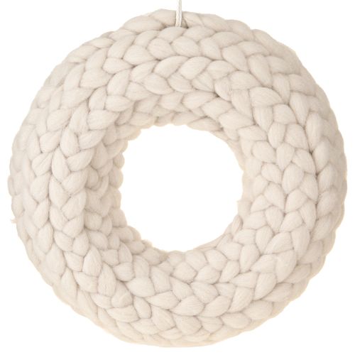 Floristik24 Felt wreath decorative wreath for hanging braided beige Ø25cm
