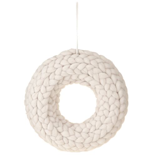 Product Felt wreath decorative wreath for hanging braided beige Ø25cm